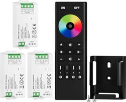 BTF-LIGHTING 5050SMD FCOB COB RGB RF nuotolinio valdymo pultas RC03RFB ir 3PCS C03RF LED Tuya LED valdiklio rinkinys 4 zonų RF 2,4 GHz belaidis grupės valdymas PWM RGB (+ R G B) 4pin LED juosta DC5V DC12V DC24V