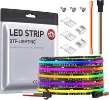 BTF-LIGHTING COB RGB IC FCOB SPI RGB Lanksti didelio tankio juoda PCB LED juosta WS2811 IC LED juosta 5 m 720LEDs/m DC24V IP30 persekiojimo spalva DIY apdaila (valdiklis ir maitinimo šaltinis neįtrauktas)