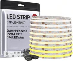 BTF-LIGHTING FCOB CCT LED juosta, COB tipo, be jungčių, 10 m, 576 LED/m
