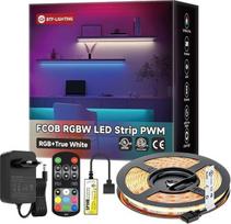 BTF-LIGHTING COB RGBW LED juosta, 5 m, 896 LED/m, RGB + šilta balta 3000 K, rinkinys