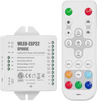BTF-LIGHTING ESP32 WLED SP805E+RW4 2,4 GHz nuotolinio valdymo rinkinys, „Wi-Fi“ muzikos LED valdiklis su „pasidaryk pats“ režimais, UART atsisiuntimas PWM/SPI monochrominėms, CCT, RGB, RGBW, RGBCCT LED juostelėms, skirtas WS2811, WS2812B, WS2815