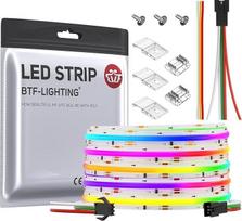 BTF-LIGHTING FCOB SPI RGB lanksti didelio tankio COB LED juosta WS2811 IC LED juosta 5 m 720LEDs/m 21W/M DC12V IP30 nėra atsparus vandeniui persekiojimo spalva DIY dekoracijos (valdiklis ir maitinimo šaltinis neįtraukti)