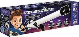 BUKI TS010 teleskopas vaikams nuo 8 metų - 40 užduočių, skirtų pažinti žvaigždėtą dangų, planetas ir Mėnulį - 60 mm diafragma, 700 mm židinio nuotolis, metalinis vamzdis, 3 okuliarai, aliumininis trikojis
