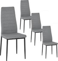 buybyroom Valgomojo kėdės, 4 kėdžių rinkinys, virtuvės kėdės, patogios minkštos kėdės su audiniu, atlošu, metalinėmis kojelėmis, valgomojo kėdė, valgomojo kėdės, Se