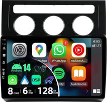 BXLIYER 6G + 128G 8 branduolių, "Android 14" automobilinis radijas VW Touran (2003-2010), belaidis "CarPlay" / "Android Car" / DSP, LED kamera ir MIC, IPS 10,1 colių 2 Din, DAB vairo valdymas, "Fast Boot 360" kamera,