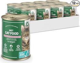 by Amazon Šlapias kačių maistas konservų dėžutė Lašišos gabalėlis padaže (ASC sertifikuota) 12 x 415g