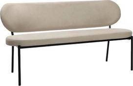 byLIVING Jersey suolas, austas audinys, Taupe, metalinis rėmas, juodas su atlošu, virtuvės suolas, valgomojo suolas, minkštas suolas, W 160, H 82, D 62 cm