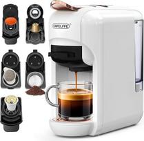 CAFELFFE 5-in-1 kapsulinis kavos aparatas MK606, karštas/šaltas kavos paruošimas, 19 bar, skirtas „Nec* Original“, „DG*“, „Kcup“ kapsulėms, ESE padams ir kavos milteliams, energiją taupantis „Erp2“ modelis, 0,6 l vandens bakelis, baltos spalvos, tinka dov