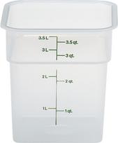 Cambro "CamSquare" maisto indelis 3,8 l 185x185x187 mm - skaidrus