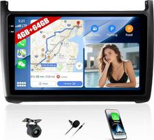 CAMECHO 4+64G Android 15 automobilinis radijas VW Polo 6R 6C 9N 2008-2016 su Carplay Android Car, ekranas Car Carplay su 9 colių IPS jutikliniu ekranu su Bluetooth 5.0/FM/RDS + atbulinės eigos kamera
