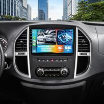CAMECHO 4G+64G Android 15 Autoradio für Mercedes Benz Vito 3 W447 (2014-2020) mit Navi Carplay Android Auto, Doppel Din mit 10 Zoll Bildschirm mit Bluetooth5.0 RDS/FM MirrorLink+Rückfahrkamera