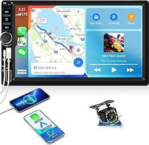 CAMECHO automobilinis radijas su IPS ekranu, 7 colių 2 Din "Apple CarPlay" "Android" automobilio jutiklinis ekranas, belaidis automobilinis radijo imtuvas su "Bluetooth", "MirrorLink" FM RDS SWC EQ + atbulinės eigos kamera