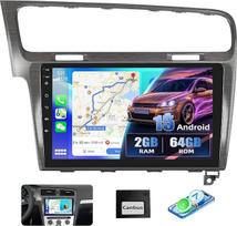 CAMECHO [2+64G] „Android 15“ „CarPlay“ automobilių radijas, skirtas „VW Golf 7 MK7“ (2013–2018 m.), 2 DIN stereo sistema su 10,1 colio ekranu, „Android“ automobilių „Bluetooth“, RDS/FM, GPS, „MirrorLink“, ekvalaizeris + atbulinės eigos kamera