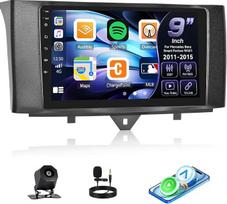 CAMECHO „CarPlay“ automobilių radijas su 9 colių DSP ekranu, skirtas „Mercedes-Benz Smart Fortwo W451“ (2011–2015 m.) modeliams, su „Android“, automobilių FM, RDS, „Bluetooth“, HD jutikliniu ekranu su „YouTube“, vairo valdymu, atbulinės eigos funkcija | 9