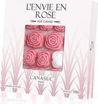 Canasuc Paris L' Envie en Rose Pur Sucre de Canne Dovanų dėžutė su 36 įvairiais prancūziškais rožių saldainiais