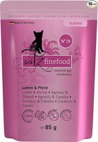 catz finefood N° 19 Lamb & Horse Delicatessen drėgnas ėdalas katėms, rafinuotas su cukinijomis ir pomidorais, 16 x 85 g maišelių