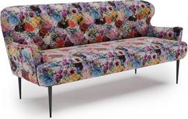 CAVADORE Amba 3 vietų virtuvės sofa, madingas suolas virtuvei ar valgomajam, 193 x 97 x 87 cm, plokščias žakardinis audimas: Gėlių raudona