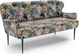 CAVADORE Amba 2,5 sėdimos vietos virtuvės sofa, madingas suolas virtuvei ar valgomajam, 173 x 97 x 87 cm, plokščias žakardinis audimas: Gėlių raštas Alyvuogių spalvos