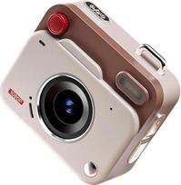CCD „Mini“ skaitmeninis fotoaparatas „Retro“ 48 MP – nešiojamas fotoaparatas moksleiviams, 1080p FHD, kompaktiškas skaitmeninis fotoaparatas su 1,7 colio LCD ekranu, skirtas vaikams – mergaitėms ir berniukams (rudos spalvos)