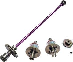 Centrinis pavaros velenų rinkinys, metalinės modifikavimo detalės, diferencialinė pavara, ašies velenas, pilnas pavaros velenas, surinkimo atsarginės dalys RC nuotolinio valdymo automobiliams, 1:12 rinkinys