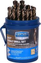 Century Drill & Tool, 26929 29 dalių gręžimo grąžtų rinkinys ProGrade kobalto plieno greitaeigių grąžtų rinkinys