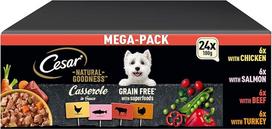 CESAR® NATURAL GOODNESS™ Schale Multipack Mega-Pack Casserole in Sauce Getreidefrei mit Superfoods 4 Varietäten 24 x 100g