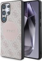 CG MOBILE „Guess 4G“ apvalus emblemos ženkliukas su klasikiniu logotipu, suderinamas su „MagSafe“ dėklu, skirtas „Samsung Galaxy S25 Ultra“ (rožinis)