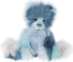 Charlie Bears Memory Lane Teddy Bear Plush Blue Long Fur Cute Collectible pliušinis žaislas