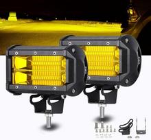 Chelhead Geltoni rūko žibintai, 5 colių 72 W LED šviesos baras Off Road Amber LED vairavimo žibintai, suderinami su sunkvežimiais Motociklas Off-Road ATV UTV SUV Valtis Jūrų 4x4