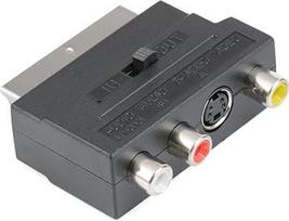 CHILDMORY SCART adapteris, SCART į 3 RCA S-Video adapteris, S-AV kabelio keitiklis-perjungiklis, skirtas PS4, televizoriui ir DVD grotuvui