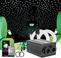 CHINLY "Bluetooth" 12 W RGBW Twinkle LED šviesolaidžio optinio pluošto žvaigždžių lubų žibintų rinkinys Programėlė / nuotolinio valdymo pultas Sumaišyta 400 vienetų * (0,5 + 0,75 + 1,0 mm) namams / automobiliui