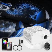 CHINLY "Bluetooth" 10 W RGBW Twinkle LED šviesolaidžio optinio pluošto žvaigždžių lubų žibintų rinkinys Programa / nuotolinio valdymo pultas 400 vienetų (0,5 + 0,75 + 1,0 mm) x 3 m namams / automobiliui