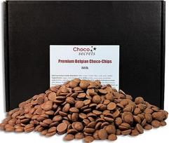 CHOCO SECRETS 1,5 kg, pilno pieno, šokoladas šokolado fontanui, šokolado fondiu šokoladas, aukščiausios kokybės belgiškas šokoladas šokolado fontanui, Ganache, kepimo šokoladas, šokolado lašai, šokolado drožlės