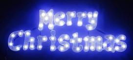 Christmas Concepts® 49 cm baltos šviesos LED Linksmų Kalėdų ženklas Kalėdų dekoracija