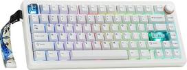 CIDOO QK75 75 % 3 režimų belaidė žaidimų klaviatūra, programuojama pagal QMK/VIA, „Creamy Seal“ technologija, mechaninė klaviatūra su „Hot-Swap“ funkcija ir linijiniais jungikliais, RGB apšvietimas, 4000 mAh baterija, suderinama su „Windows“ ir „Mac“ (bal