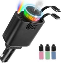 Cigarečių degiklis su USB-C jungtimi, aromato difuzoriumi ir „Starry Sky“ projektoriumi | 5-in-1 ištraukiamas automobilinis įkroviklio adapteris, 66 W greitasis mobiliojo telefono įkroviklis, suderinamas su „iPhone 16“, „15“, „14“, „13“ ir „Android“ įreng