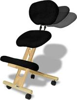 cinius Ergonominė kėdė Ortopedinė kėdė su nugara Kompiuterio kėdė Kelio taburetė Audinys Natūrali/juoda spalva