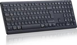CITLLA K9300 belaidė „Bluetooth“ klaviatūra, tyli, suderinama su keliais įrenginiais, skirta „Windows“ sistemai, standartinio dydžio, su skaitmenine klaviatūra, multimedijos klavišais, ilga baterijos veikimo trukmė, suderinama su kompiuteriu, PC