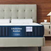 Čiužinys 90 x 200 cm H3, ergonomiškas 7 zonų šaltojo putplasčio čiužinys su „Memory Foam“ sluoksniu, 16 cm aukščio, kvėpuojantis, susuktas čiužinys, užtikrinantis ramų miegą ir optimalų kūno palaikymą