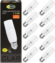 CLAR – Energiją taupanti lemputė E27 „Corn Cob“ LED E27 Energiją taupančios lemputės Pailgos LED 15 W Šilta balta 3000ºK (10 vnt. pakuotė)