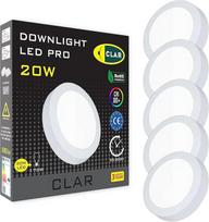 CLAR – LED lubinis šviestuvas, apvalus, lubinis šviestuvas, vonios kambario šviestuvas, rūsio šviestuvas, 20 W (5 vnt. pakuotė)