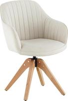 CLIPOP Swivel dizaino kėdė Vintage smėlio spalvos buko medienos kojos Valgomojo kėdė Virtuvės kėdė Lankytojų kėdė Biuro kėdė Svetainės kėdė (Linas, smėlio spalvos)