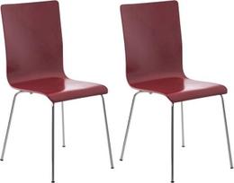 CLP "Pepe" laukiamojo kėdės su ergonomiškos formos medine sėdyne ir metaliniu rėmu, 2 x konferencijų kėdės, prieinama spalva: Raudona, 2 vnt.