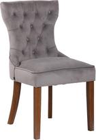 CLP Franca Velvet Chair, minkšta kėdė su guminiu mediniu rėmu, su grindų apsauga, spalva: Rėmo spalva: pilka, rėmo spalva: Rėmelis, spalvota, spalva: antikvarinė šviesi