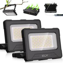 CLV 100 W LED statybinis prožektorius, 12 000 mAh LED darbo prožektorius su baterija, 4 šviesos režimai, kempingo lempa, nešiojama, 5 ryškumo lygiai, saulės energija, USB įkrovimas, baterinė lempa, išorinis akumuliatorius, skirtas kempingui, garažui, stat