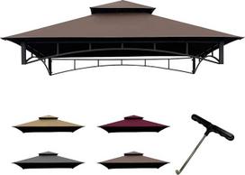CoastShade 8 x 5 BBQ pavėsinė Dviejų pakopų pakaitinis stogas Lauko grilis pavėsinė palapinės stogo plokštė Brown