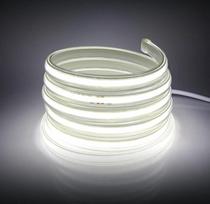 COB LED juosta su jungikliu, 230 V 360 LED/m itin ryški, didelio tankio, IP65 vandeniui atspari itin ryški LED juostos šviesa, skirta naudoti patalpose lauke, namuose, festivaliuose, "pasidaryk pats" dekoracijoms (balta, 10 m)