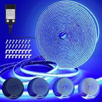 COB LED juosta, 10 m 3200 LED mėlyna juosta, IP67 vandeniui atspari LED juosta, reguliuojamas lauko apšvietimas, šviesos juosta LED lipni, LED juosta sodui, balkonui, virtuvei, patalpoms, gyvenimui