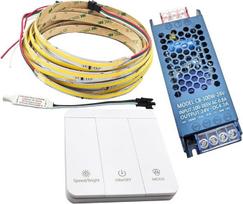 COB WS2811 LED juosta tekančio vandens tekėjimo 5M 24V arklių lenktynių sekvencinė LED juosta su 3 mygtukais RF valdymu 24V 100W galia (natūrali balta, 4000K)
