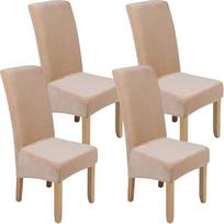 Colorxy Spandex audinys Stretch Valgomojo kėdė Slipcovers Home Decor Art Deco 4-Large Beige